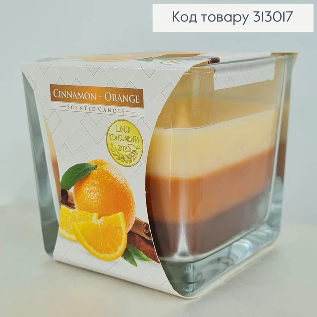 Аромасвічка стакан CINNAMON - ORANGE 170 г/32год. BISPOL - Фото 1 Аромасвічка стакан CINNAMON - ORANGE 170 г/32год. BISPOL - зображення 1