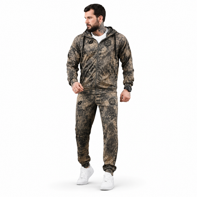 Мужской спортивный костюм Stone Island x New Balance хаки, Coolmax, полиэстер ЛН2681 M - Фото 1 Мужской спортивный костюм Stone Island x New Balance хаки, Coolmax, полиэстер ЛН2681 M - изображение 1