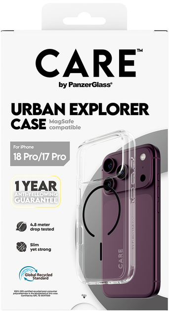 Etui CARE by PanzerGlass Solo MagSafe do Apple iPhone 17 Pro Transparent Black (CR04856) - Zdjęcie 6 Etui CARE by PanzerGlass Solo MagSafe do Apple iPhone 17 Pro Transparent Black (CR04856) - obraz 6