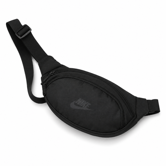 Сумка бананка Nike Total Black чорна Oxford міська спортивна ТР6674 - Фото 1 Сумка бананка Nike Total Black чорна Oxford міська спортивна ТР6674 - зображення 1