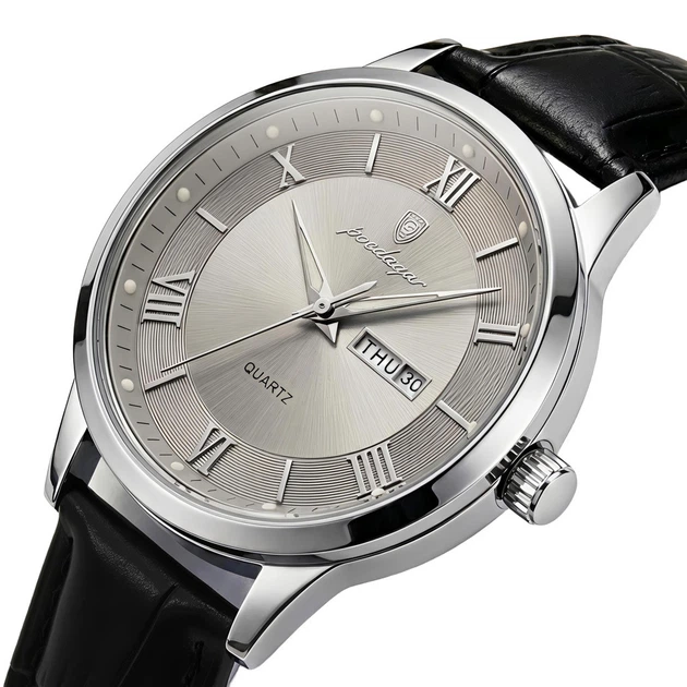 Чоловічий наручний годинник Poedagar Berlin Premium Leather механічний, 2 ремінці. - изображение 2