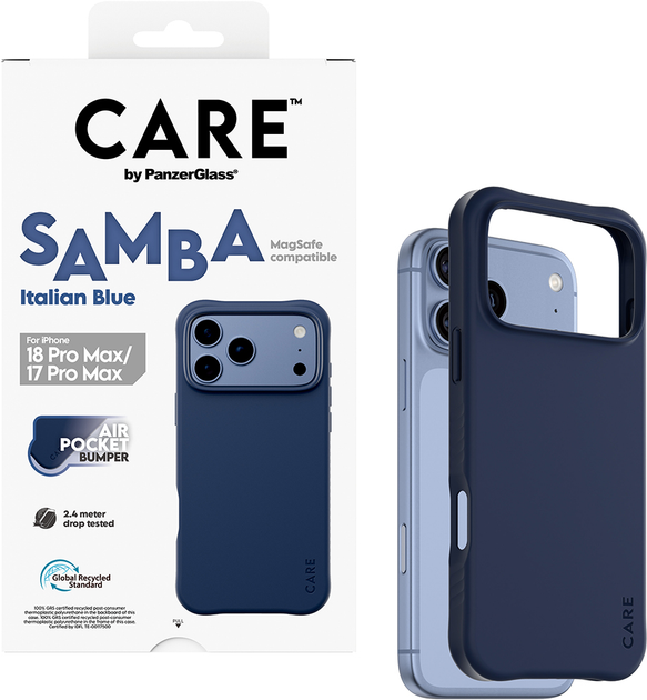 Etui CARE by PanzerGlass Samba MagSafe do Apple iPhone 17 Pro Max Italian Blue (CR13830) - obraz 4