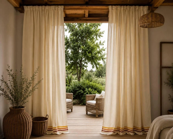 Льняная штора OmHomeBrand желтая с отсрочкой - изображение 8