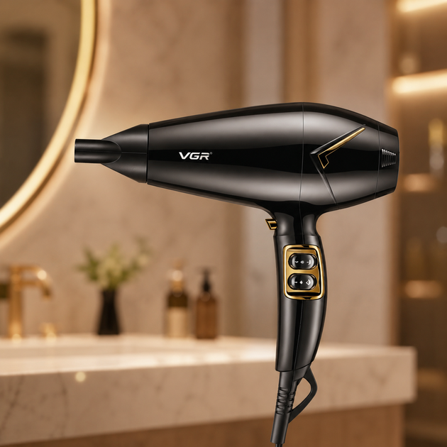 Фен VGR V 423 Black/ Фен для сушіння та укладання волосся 2200W/ Фен 2 швидкості - Фото 2 Фен VGR V 423 Black/ Фен для сушіння та укладання волосся 2200W/ Фен 2 швидкості - зображення 2