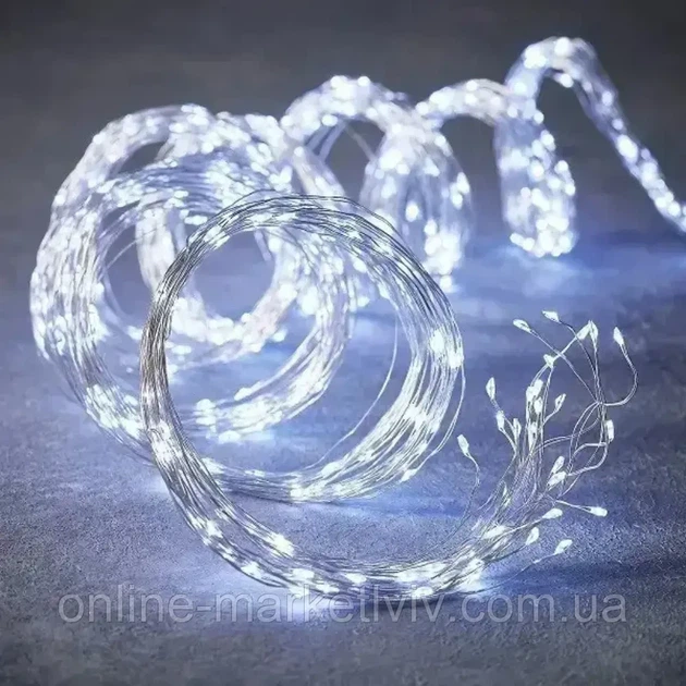 Гирлянда Конский хвост от сети, 2,5 м, 20 нитей, 500 LED, Холодный белый - изображение 7