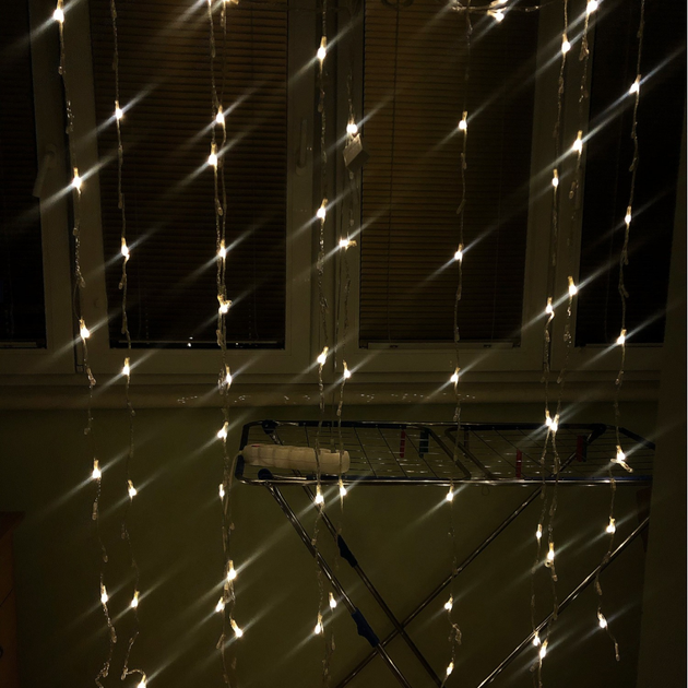 Гирлянда Водопад от сети 3*2 м 360LED, 12PCS Xmas WW-3, Теплый белый - изображение 7