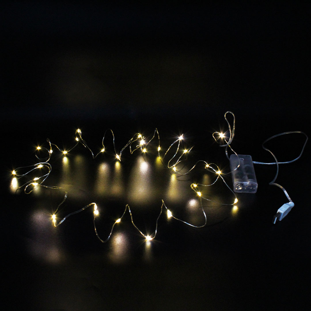 Гірлянда роса на батарейках та від USB, 10м, 100Led, Xmas, Тепле світло - Фото 5 Гірлянда роса на батарейках та від USB, 10м, 100Led, Xmas, Тепле світло - зображення 5