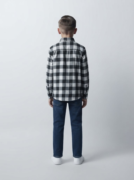 Сорочка для хлопчика підлітка 152 Чорно-білий FASHION (736421-152) - зображення 2