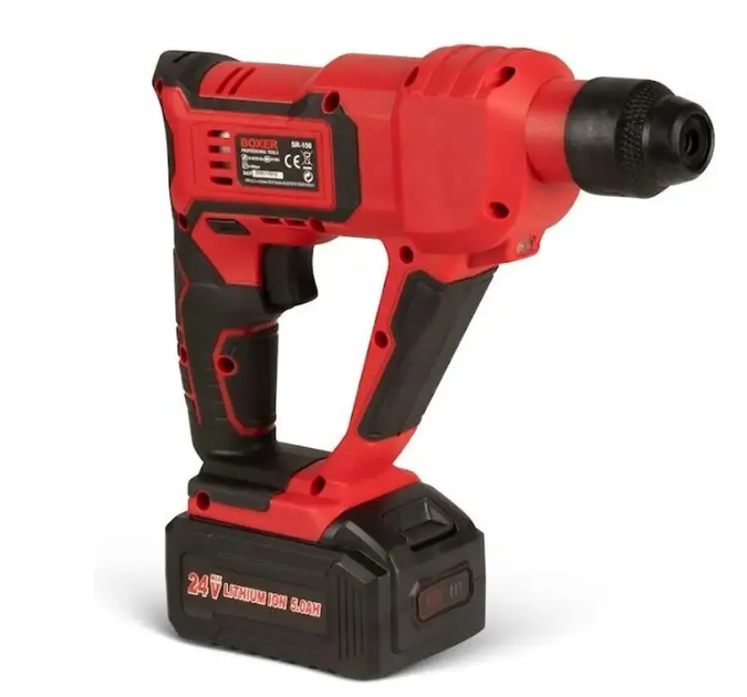 Акумуляторний перфоратор Boxer SR 150 SDS Plus 24 В 2 акумулятори ударний 5000 уд хв із швидкозатискним патроном у кейсі - зображення 9