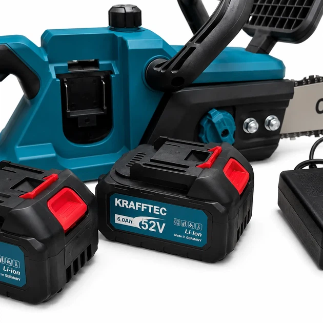 Акумуляторна ланцюгова пилка Krafftec 48V, 6Ah Безщіткова 2500W - зображення 5