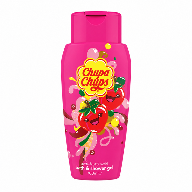 Гель для душа Chupa Chups Strawberry Swirl с ароматом клубники 300 мл - Фото 1 Гель для душа Chupa Chups Strawberry Swirl с ароматом клубники 300 мл - изображение 1