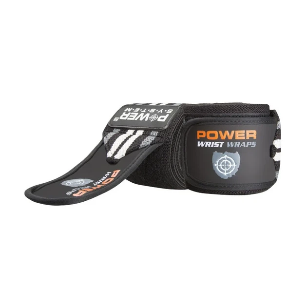 Кистевой бинт Power System Wrist Wraps 3500RD чёрный-серый с фиксацией пальца - Фото 1 Кистевой бинт Power System Wrist Wraps 3500RD чёрный-серый с фиксацией пальца - изображение 1