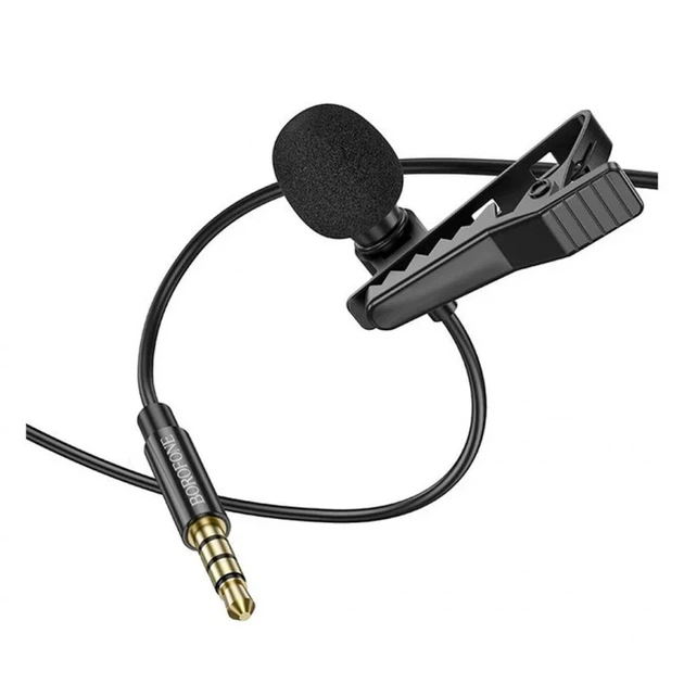 Микрофон петличный Borofone BFK11 3,5 мм 2 м черный - изображение 2