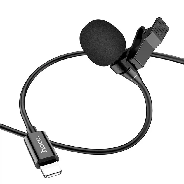 Мікрофон петличний Hoco L14 Lightning 2 м чорний - зображення 5
