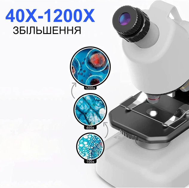Детский микроскоп uSmart 1113A-1 1200x Белый - Фото 9 Детский микроскоп uSmart 1113A-1 1200x Белый - изображение 9