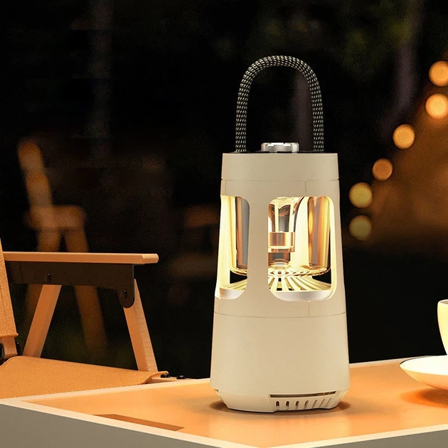 Кемпінговий ліхтар акумуляторний QD08 2in1 Bluetooth колонка ABS бежевий - зображення 2