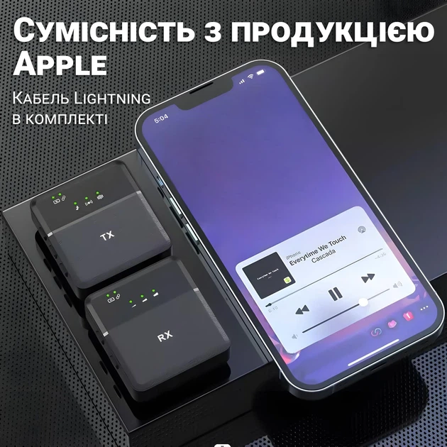 Безпровідний петличний мікрофон Savetek P36 Lightning з шумоподавленням пластик чорний - зображення 8