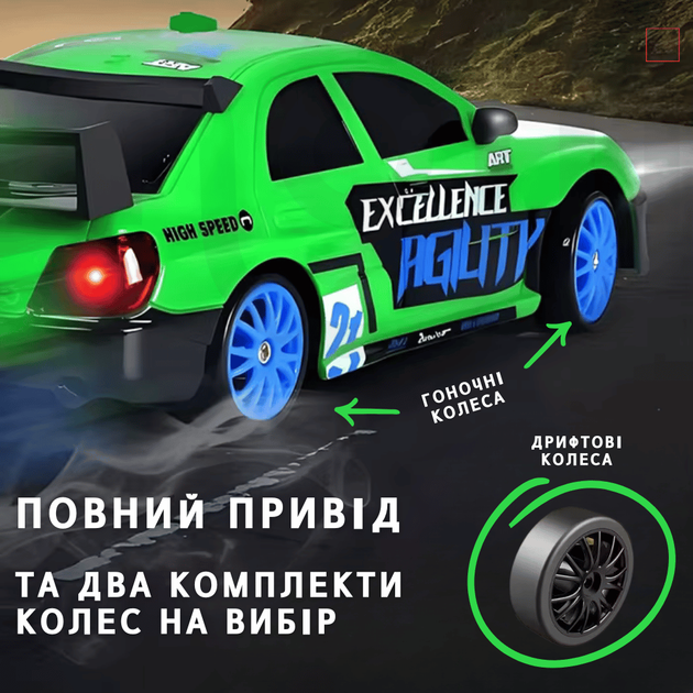 Дрифтовая Машинка Скоростная с Пультом Управления и LED Подсветкой на Аккумуляторе RC Race Subaru Impreza 4WD 18.5 см - изображение 3