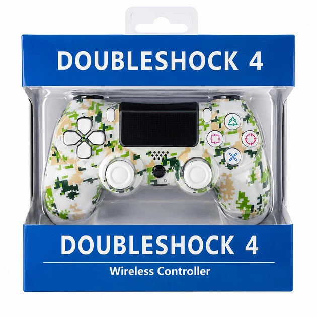 Игровой пульт RE для PlayStation 4 Doubleshock 4 V2, беспроводной Bluetooth геймпад PS4 белый пиксель - изображение 3