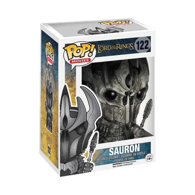 Коллекционная фигурка Funko Pop 122 Саурон Властелин колец Lord of the Rings виниловая статуэтка темного властелина для фанатов фэнтези и кино с детализированной броней и шлемом для интерьера рабочего стола или полки высотой 10 см стилизованная серия - изображение 2
