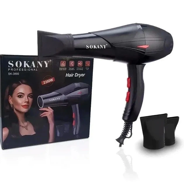 Фен для волос Sokany HS-3890 2300 W с ионизацией диффузором и концентратором (К0477) - изображение 3