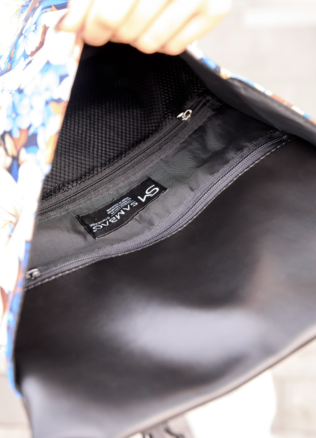 Жіночий міський повсякденний чорний рюкзак Sambag Aura з екошкіри з квітковим принтом - зображення 9