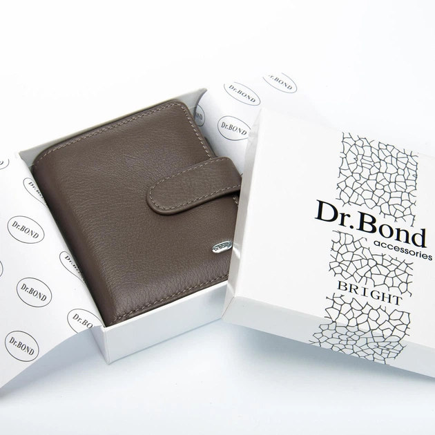 Женский кожаный кошелек Dr.Bond WS-32 серый - изображение 7