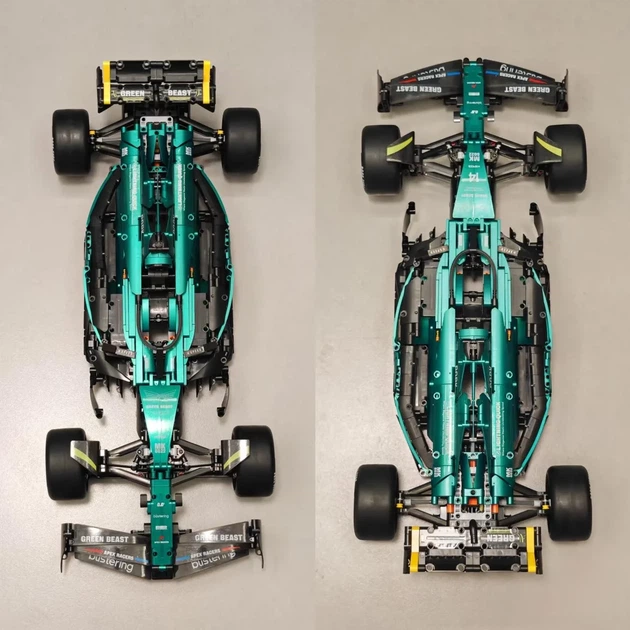 Конструктор Technic Aston Martin AMR25 F1 болид Формулы 1 1912 деталей масштаб 1 к 8 размер 65 см с рабочей подвеской и активным дифференциалом для коллекционеров автоспортивных моделей и любителей технических конструкторов - изображение 9