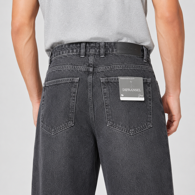 Джинси Difransel чоловічі широкі baggy,33 Темно-сірий - зображення 3