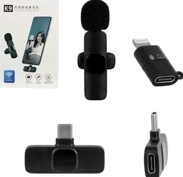 Микрофон K9 Black беспроводной петличный для записи звука на смартфоны и планшеты с шумоподавлением и дальностью 30 метров - изображение 5
