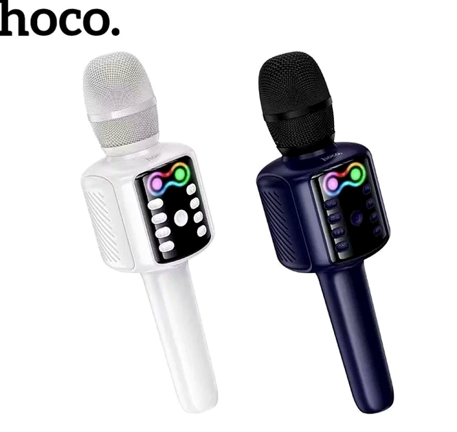 Микрофон Hoco L24 Shine беспроводной для караоке и вечеринок с динамиком 52 мм и Bluetooth 5.4 - изображение 5