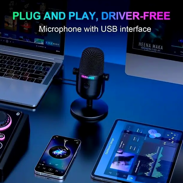 Микрофон Onikuma M830 конденсаторный USB Type-C для стриминга записи подкастов качественного звука - изображение 9