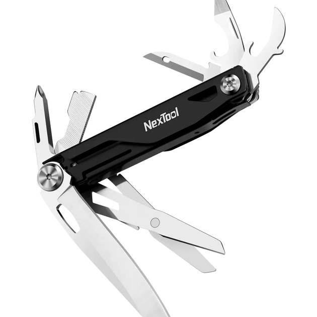 Мультитул NexTool 12 в 1 для походов и туризма черный с ножницами открывалками отвертками и пилой - зображення 5