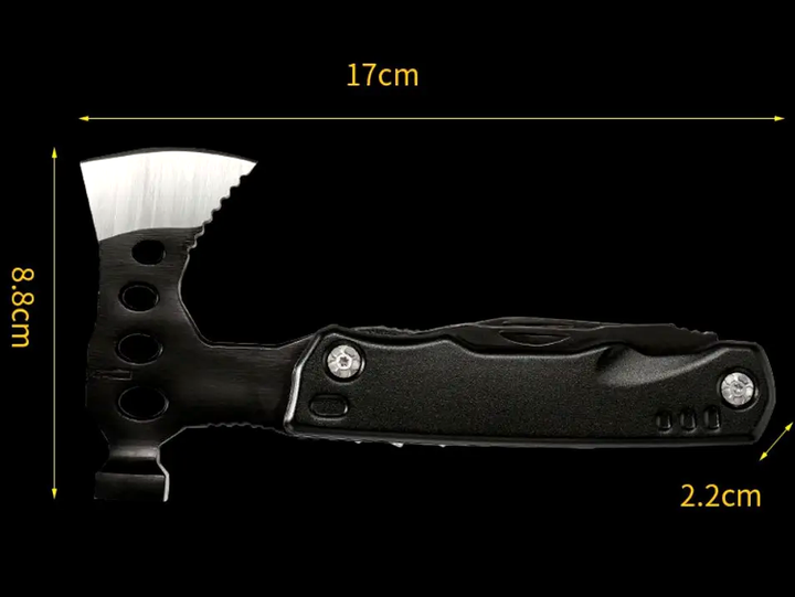 Мультитул Ruiguan Axe 16 в 1 черный для походов рыбалки и дачи с мини-топором и плоскогубцами - изображение 5