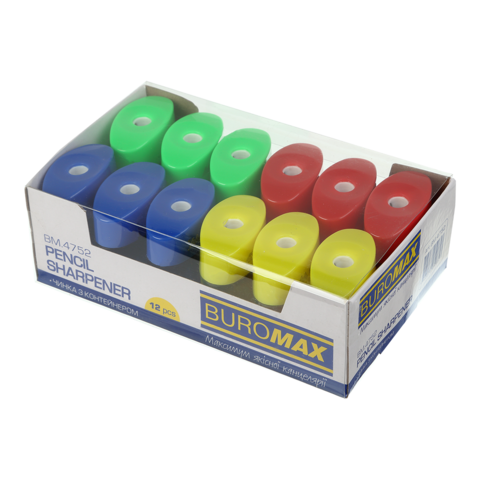 Чинка пластик. BUROMAX 4752 з контейнером (12) /BM.4752/ - изображение 5