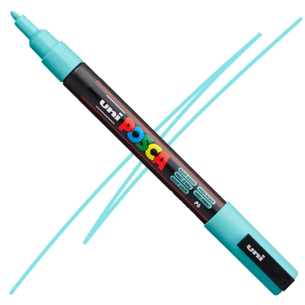 Маркер акриловый Uni Posca PC-3M Aqua Green (Светло-бирюзовый) 0.9-1.3 мм - Фото 1 Маркер акриловый Uni Posca PC-3M Aqua Green (Светло-бирюзовый) 0.9-1.3 мм - изображение 1