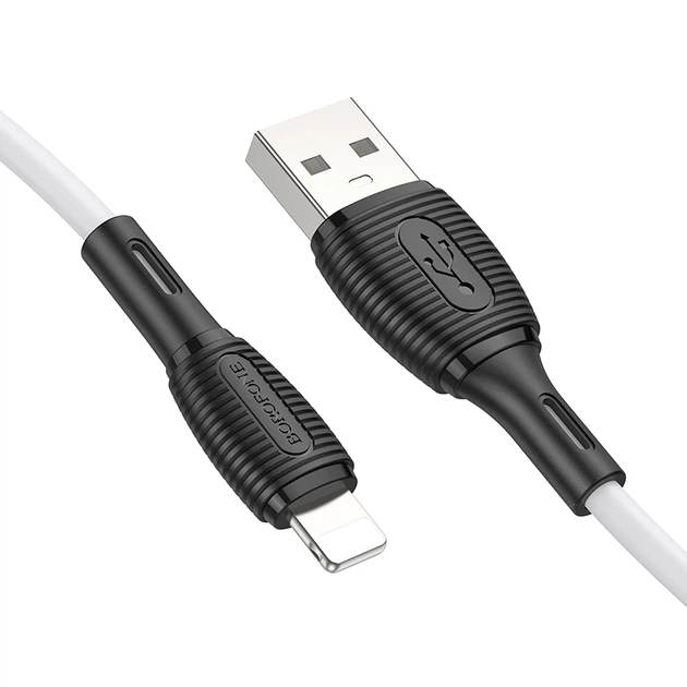Кабель BOROFONE BX86 Advantage silicone charging data cable for iP White - зображення 3