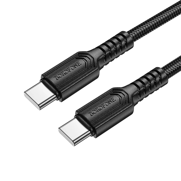 Кабель BOROFONE BX116 Certain 60W charging data cable C to C Black - изображение 3