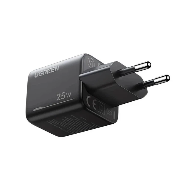 Мережевий зарядний пристрій з кабелем UGREEN X517 25W USB-C GaN Fast Charger Set EU+1M CC Cable black - Фото 3 Мережевий зарядний пристрій з кабелем UGREEN X517 25W USB-C GaN Fast Charger Set EU+1M CC Cable black - изображение 3
