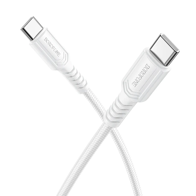 Кабель BOROFONE BX116 Certain 60W charging data cable C to C White - Фото 1 Кабель BOROFONE BX116 Certain 60W charging data cable C to C White - изображение 1