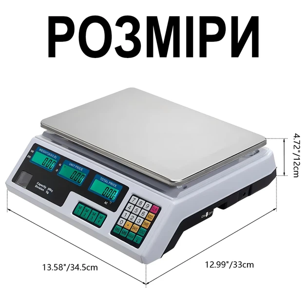 Электронные торговые весы Digital Lion ACS-A9 до 30 кг точность 5 г нержавеющая сталь белый - изображение 14
