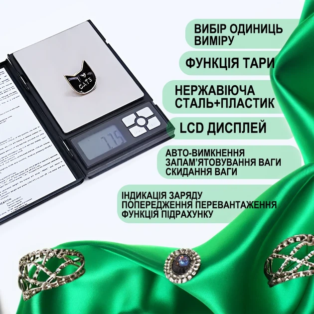 Высокоточные ювелирные весы Digital Lion 1108-5 0,01 г Нержавеющая сталь Черный - изображение 6