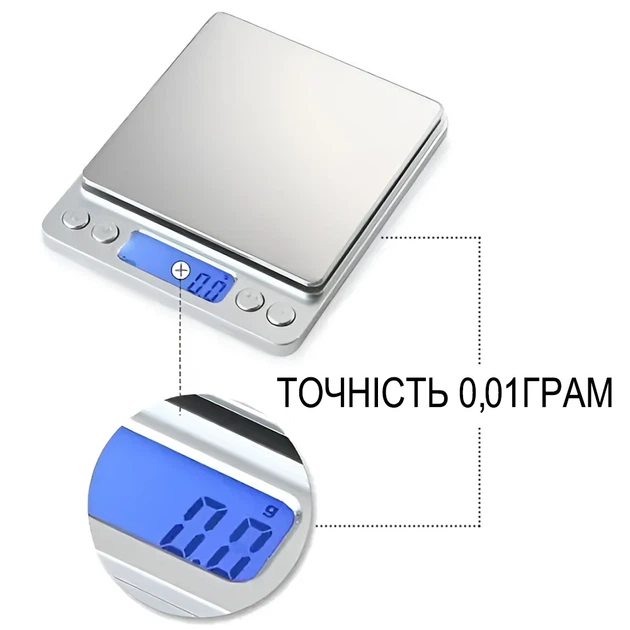 Цифровые ювелирные весы Digital Lion I-2000 0,01 г Нержавеющая сталь Серебристый - изображение 6