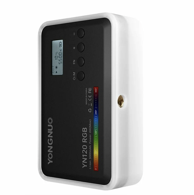 Портативне відеосвітло Yongnuo YN120 RGB із вбудованим акумулятором 2500K-9900K - зображення 3