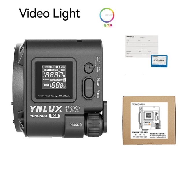 Постійне студійне світло різнокольорове Yongnuo YNLUX100 RGB KIT Bi-Color 2700K~6500K - зображення 9