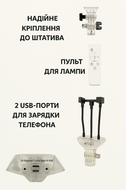 45 см 3D RGB Кольцевая LED светодиодная селфи лампа + штатив в подарок - изображение 4