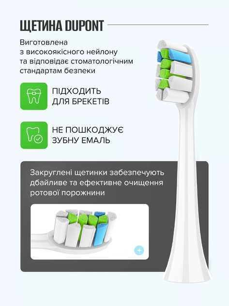 Змінні відбілюючі насадки HX664P для електричної зубної щітки Optimal White (сумісні з Philips), 4 шт Білі - изображение 3