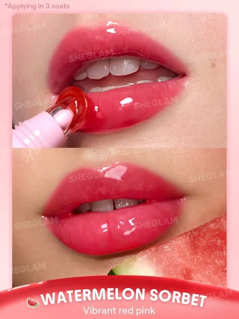 Блиск для губ Sheglam Crystal Glaze Moisturizing Lip Care Watermelon Sorbet - изображение 2