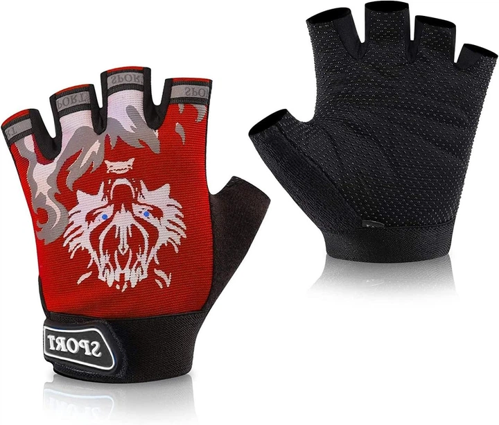 Перчатки велосипедные Sporty беспалые спортивные Wolf Red - Фото 1 Перчатки велосипедные Sporty беспалые спортивные Wolf Red - изображение 1