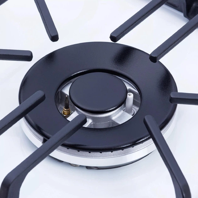 Газовая варочная поверхность для кухни WEILOR GM W 604 WH, белая эмальрованная на 4 конфорки, газ-контроль - Фото 6 Газовая варочная поверхность для кухни WEILOR GM W 604 WH, белая эмальрованная на 4 конфорки, газ-контроль - изображение 6
